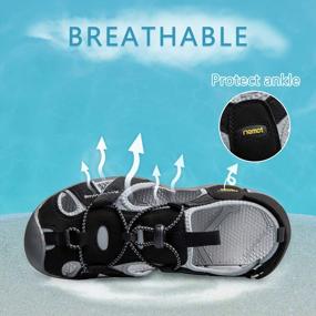 img 1 attached to Riemot Unisex Sport Sandals - Ideal For Hiking, Outdoor Activities, Beach And Casual Walking; Water Resistant With Athletic Design