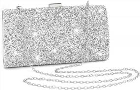 img 4 attached to Women'S Glitter Evening Clutch Bag With Rhinestone And Crossbody Shoulder Strap - Perfect For Weddings & Parties!