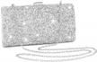 women's glitter evening clutch bag with rhinestone and crossbody shoulder strap - perfect for weddings & parties! logo