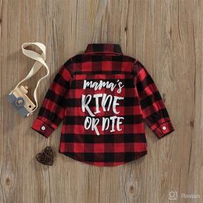 img 3 attached to 👶 Cozy and Stylish: Toddler Plaid Button Down Flannel Shirts for Autumn Winter Outfits