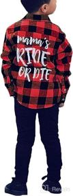 img 4 attached to 👶 Cozy and Stylish: Toddler Plaid Button Down Flannel Shirts for Autumn Winter Outfits