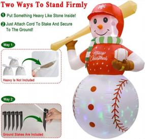 img 2 attached to 6Ft Christmas Inflatable Outdoor Decorations With Rotating LED Lights - Baseball Snowman Blow Up Yard Xmas Party Garden Lawn Decor