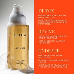 img 3 attached to Rejuvenate Dry Skin With Buha Get Nude Triple-Action Face Cleanser - Hyaluronic Acid, Vitamin C, E & AHA!