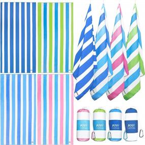 img 4 attached to BOGI Microfiber Beach Towel Set,Quick Dry Beach Towel-(Size:L,XL)-Lightweight Absorbent Oversized Travel Towel,Sand Proof Compact Pool Towels For Travel Bath Beach Swim Gym Yoga