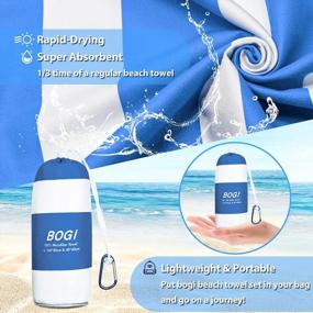 img 1 attached to BOGI Microfiber Beach Towel Set,Quick Dry Beach Towel-(Size:L,XL)-Lightweight Absorbent Oversized Travel Towel,Sand Proof Compact Pool Towels For Travel Bath Beach Swim Gym Yoga