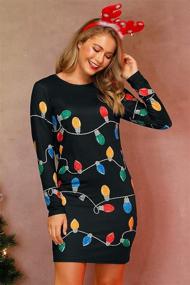 img 1 attached to 🎄 Christmas Longsleeve Bodycon Custom Women's Clothing Dresses at PL