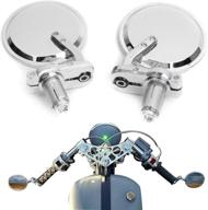 🛵 optimized motorcycle bar end mirrors - round convex rear view side mirror, compatible with sportster 883, street bike, dirt bike, cruiser, and chopper логотип