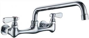 img 4 attached to NSF Certified Wall Mounted Utility Faucet For Kitchen And Laundry With Dual Handles And Swivel Spout By Homevacious