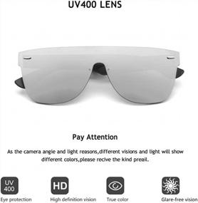 img 2 attached to VentiVenti Oversized Rimless Sunglasses - Square, One-Piece Mirror Lens For Men And Women With Anti-Reflective Coating - 2020 Release