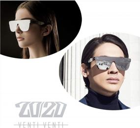 img 3 attached to VentiVenti Oversized Rimless Sunglasses - Square, One-Piece Mirror Lens For Men And Women With Anti-Reflective Coating - 2020 Release
