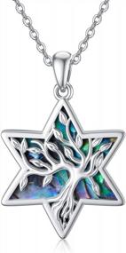 img 4 attached to Stunning Celtic Knot Pendant Necklace With Abalone Shell In 925 Sterling Silver - Perfect For Women