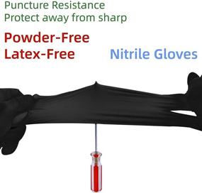 img 3 attached to 🧤 100 Count Disposable Black Nitrile Gloves: Latex-Free, Powder-Free - Medical, Surgical, Home Cleaning, and Food Gloves - 4 Mil Thickness