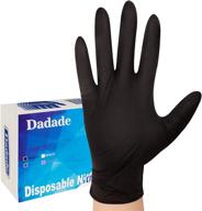 🧤 100 count disposable black nitrile gloves: latex-free, powder-free - medical, surgical, home cleaning, and food gloves - 4 mil thickness logo