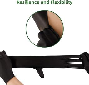 img 2 attached to 🧤 100 Count Disposable Black Nitrile Gloves: Latex-Free, Powder-Free - Medical, Surgical, Home Cleaning, and Food Gloves - 4 Mil Thickness