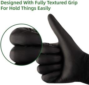 img 1 attached to 🧤 100 Count Disposable Black Nitrile Gloves: Latex-Free, Powder-Free - Medical, Surgical, Home Cleaning, and Food Gloves - 4 Mil Thickness