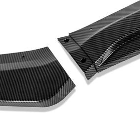 img 2 attached to 🚗 DNA Motoring Carbon Fiber Look Front Bumper Lip with Vertical Stabilizers - 3Pc Replacement for 2016-2018 Focus