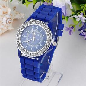 img 1 attached to Wholesale Women'S Silicone Band Watches Pack With Rhinestone Wristwatch - CdyBox