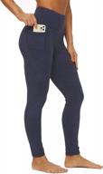 женские леггинсы для йоги с высокой талией и карманами - эластичные штаны для тренировок с контролем живота логотип