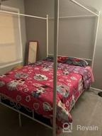 img 1 attached to Full Size White Weehom Canopy Platform Bed Frame With Ball Design Metal Mattress Support - No Box Spring Needed review by Kiesha Williams
