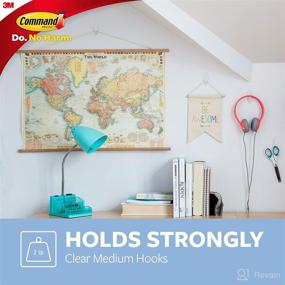 img 2 attached to 📦 Command CL091-7NA Clear Medium Hooks: 7-Pack for Organized Spaces