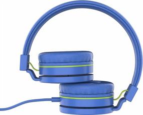 img 2 attached to Fun And Functional Lorelei L-01 On-Ear Kids Headphones With Microphone For School, Travel And Playtime In Blue-Green Color