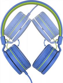 img 3 attached to Fun And Functional Lorelei L-01 On-Ear Kids Headphones With Microphone For School, Travel And Playtime In Blue-Green Color