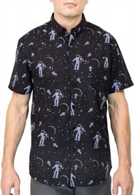 img 4 attached to Visive Men'S Short Sleeve Button Down Printed Shirts - Explore 45+ Unique Novelty Prints In Sizes S To 4XL