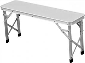 img 1 attached to Portable Aluminum Folding Camping Picnic Table & Chair Bench Set - Magshion