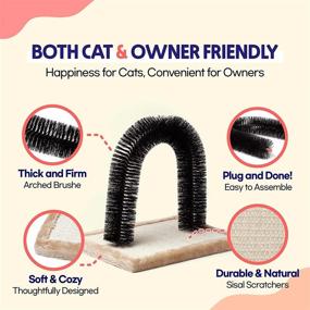 img 3 attached to MyAhtty Cat Self Groomers and Scratchers: Enhance Indoor Cat's Well-being with Grooming Arch and Sisal Scratching Pad