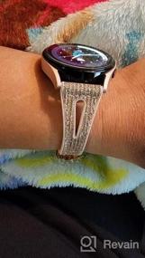 img 6 attached to Тонкий ремешок Goton Bling для Samsung Galaxy Watch 5 и 4 Band / Active 2 40 мм 44 мм / Watch 5 Pro / Watch 4 Classic 46 мм 42 мм / Watch 3 41 мм, женский 20 мм силиконовый блестящий ремешок темно-синий черный золотой