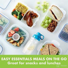 img 1 attached to 🍱 LocknLock Easy Essentials On The Go Meal Prep Lunch Box - Airtight Containers with Lid (4 Section) - BPA Free, Clear - 29 oz