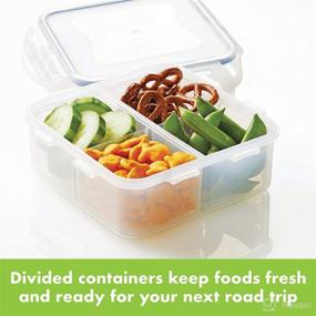 img 2 attached to 🍱 LocknLock Easy Essentials On The Go Meal Prep Lunch Box - Airtight Containers with Lid (4 Section) - BPA Free, Clear - 29 oz