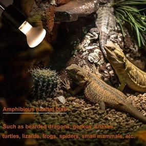 img 1 attached to Reptile Basking Infrared Reptiles Amphibian Reptiles & Amphibians for Terrarium Heat Lamps & Mats