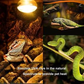 img 2 attached to Reptile Basking Infrared Reptiles Amphibian Reptiles & Amphibians for Terrarium Heat Lamps & Mats