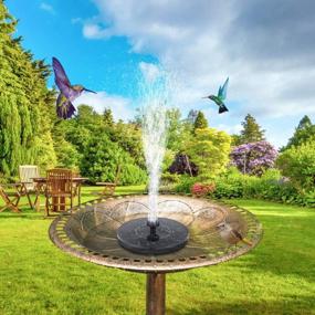 img 3 attached to Mademax Solar Bird Bath Fountain Pump: 1.4W Upgrade with 4 Nozzle for 🐦 Free Standing Floating Solar Powered Water Fountain in Bird Bath, Garden, Pond, Pool, Outdoor