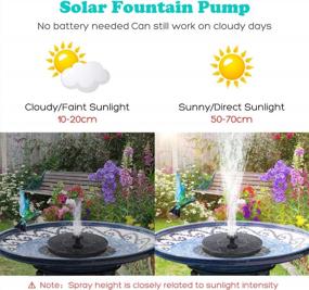 img 2 attached to Mademax Solar Bird Bath Fountain Pump: 1.4W Upgrade with 4 Nozzle for 🐦 Free Standing Floating Solar Powered Water Fountain in Bird Bath, Garden, Pond, Pool, Outdoor