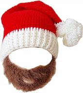 flou christmas hat унисекс вязаная шапка с бородой beanie mask caps коричневый логотип