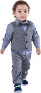 abolai baby boys' 3 piece outfit set with shirt, vest and pants logo