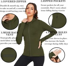 img 2 attached to Breathable Zip-Up Women'S Workout Jacket For Running And Fitness - Slim Fit Sportswear Top By Pinspark