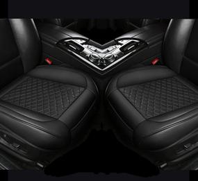 img 4 attached to 2PCS Luxury PU Leather Car Seat Covers Protectors For Front Seat Bottoms