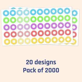 img 3 attached to 2000 Pack Hole Reinforcement Stickers Labels - 0.25", 20 Assorted Designs | Durable & Secure Sealing