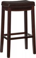 🪑 rustic elegance: linon claridge patches bar stool in brown (32-inch) logo