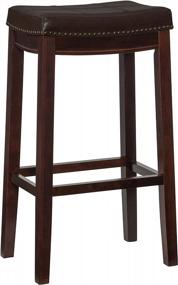 img 4 attached to 🪑 Rustic Elegance: Linon Claridge Patches Bar Stool in Brown (32-Inch)