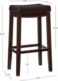 img 2 attached to 🪑 Rustic Elegance: Linon Claridge Patches Bar Stool in Brown (32-Inch)