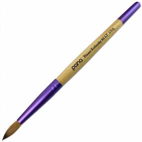 img 3 attached to #8 Pana Acrylic Nail Brush - Pure Kolinsky Hair, Beigh Purple Wood Handle & Purple Ferrule Round Shaped Style