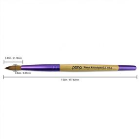 img 2 attached to #8 Pana Acrylic Nail Brush - Pure Kolinsky Hair, Beigh Purple Wood Handle & Purple Ferrule Round Shaped Style
