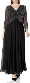 img 2 attached to 👗 Stylish & Classy: Kara Womens Sleeve V Neck Beaded Dresses for Women