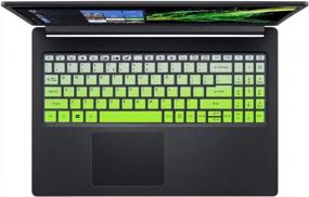 img 4 attached to Protect Your Acer Aspire 5 Slim Laptop With Ombre Green Silicone Keyboard Cover Skin