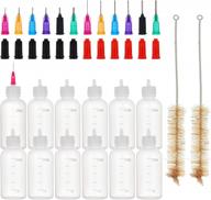 set of 12 precision tip applicator bottles with 24 tips & 12 caps - perfect for quilling, glue application, and oiling - 1.7 ounce multi-purpose diy kit by benecreat logo