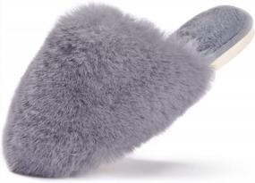 img 4 attached to Ultimate Indulgence: Women'S Soft Furry Slippers For Warm & Cozy Comfort